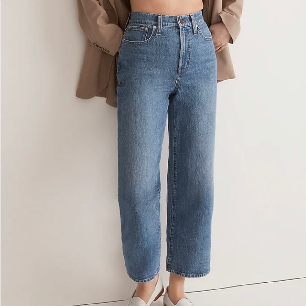 Madewell petite perfect vintage wide-leg crop jean in cresslow wash